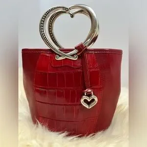 Brighton | Bags | Brighton Vintage Red Crock Leather Mini  display picture 1